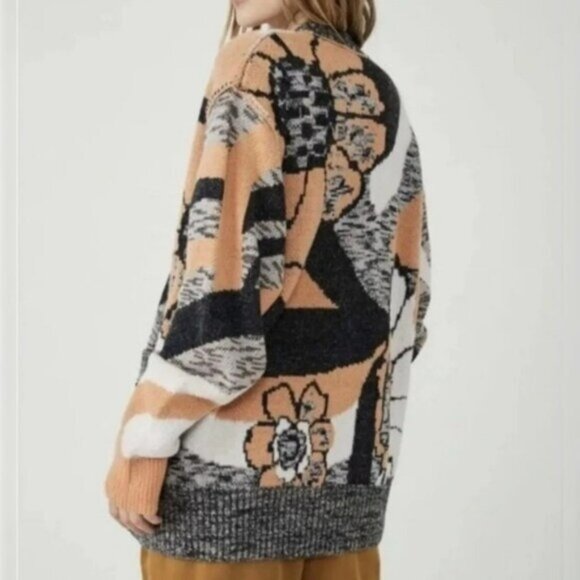 NEW Free People August Cardigan In Peach Petal, Size Medium - Picture 2 of 10